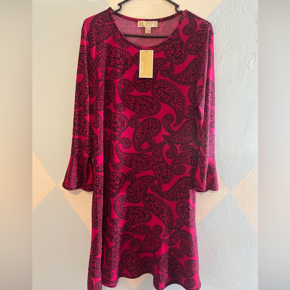 Michael Kors flutter sleeve pink dress NWT